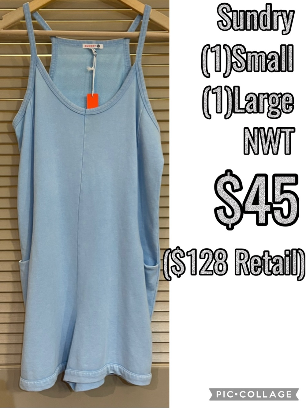 Sundry Small Powder Blue Sleeveless Tank Dress